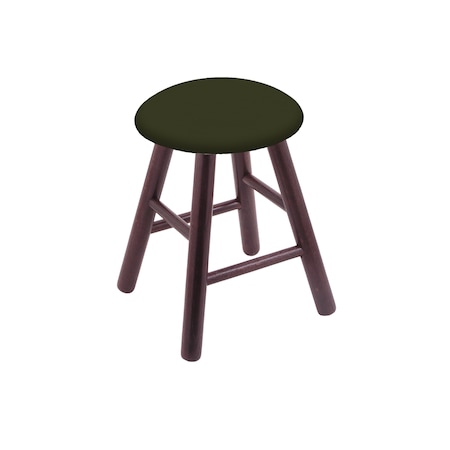 Oak Vanity Stool,Dark Cherry Finish,Graph Coal Seat